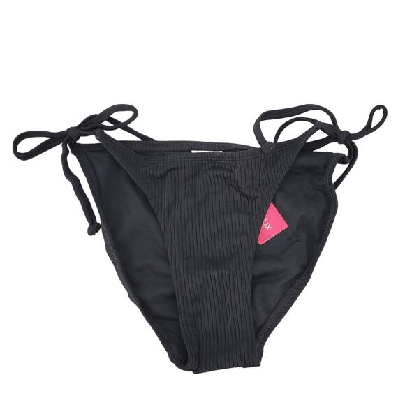 Xhilaration Women's Size Small‎ Hipster Side Tie Black Bikini Bottom New - Picture 1 of 4
